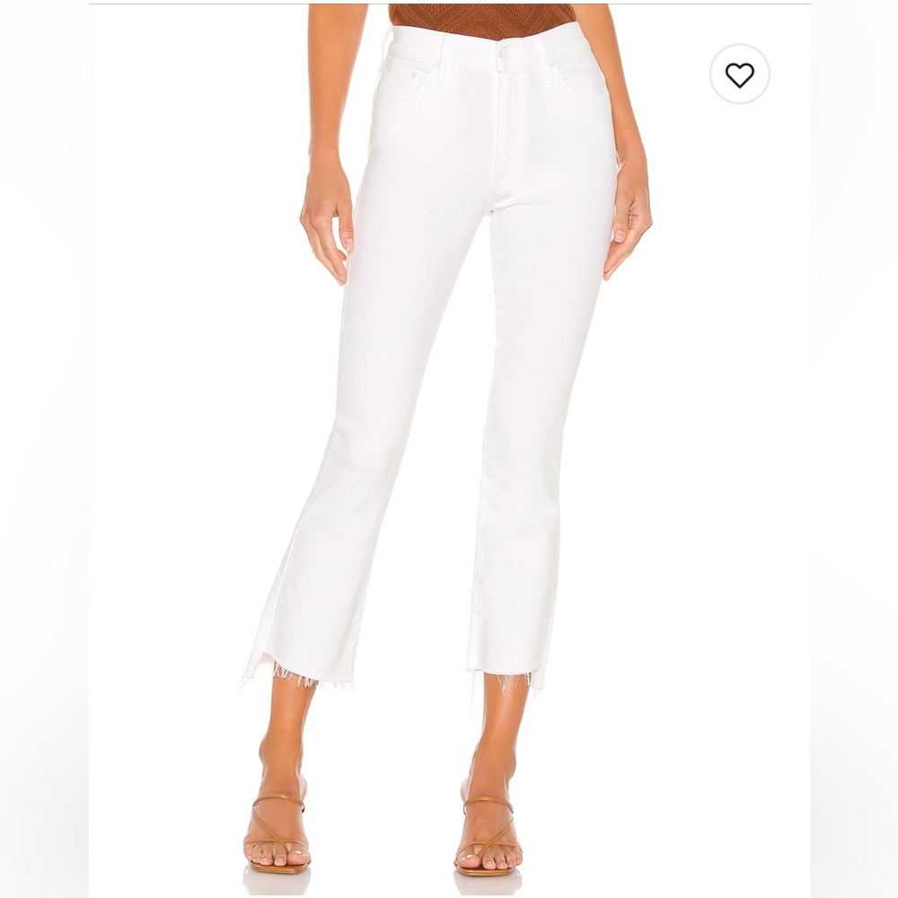 MOTHER insider crop step fray white denim- size 24